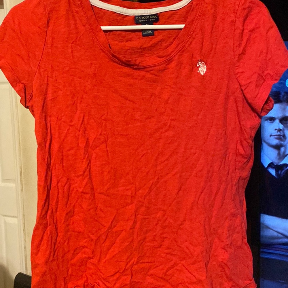 Red polo shirt